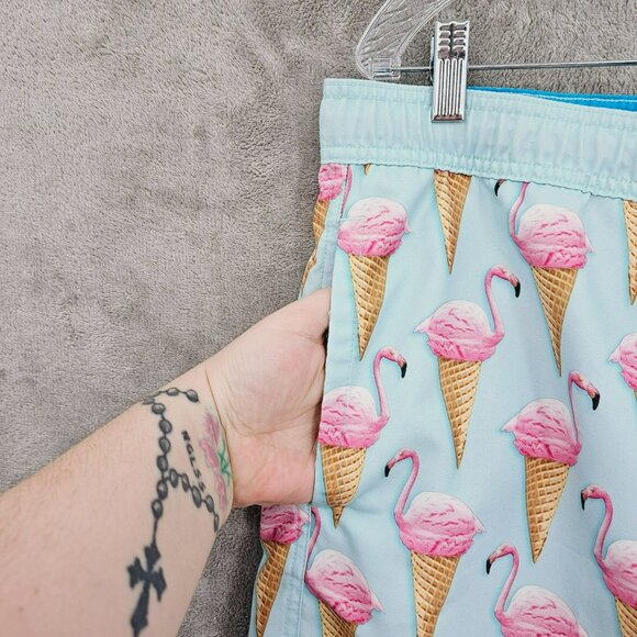 Trinity Collective Board Short Swim Trunks XXL Blue Pink Flamingo Ice Cream Cone - Picture 4 of 11